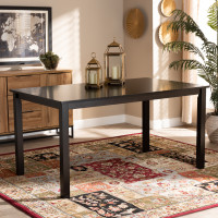 Baxton Studio RH7008T-Dark Brown-DT Eveline Modern and Contemporary Espresso Brown Finished Rectangular Wood Dining Table